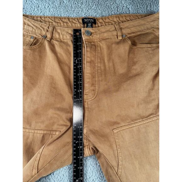 Boohoo Man Jeans Men 40 Tall Slim Rigid Flare Gusset‎ Detail Pants - Picture 4 of 9